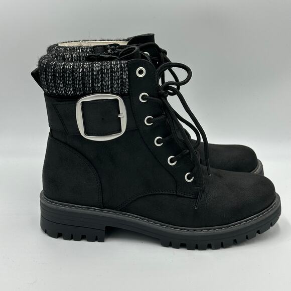 NWT Cliffs by White Mountain Black Mentor Lace Up Ankle Boots Womens Size 6.5M - Picture 1 of 15